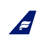 Logo von Iceland Air mit stilisiertem Flugzeugflügel in Blau.