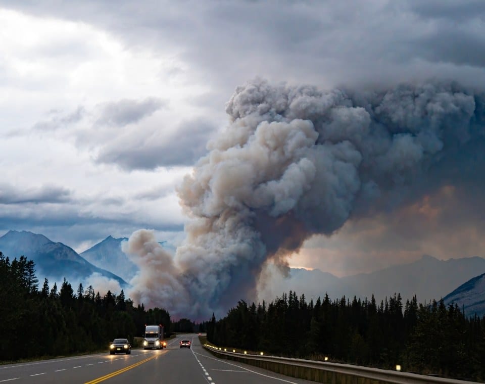 Das Bild zeigt den Jasper Nationalpark Waldbrand
