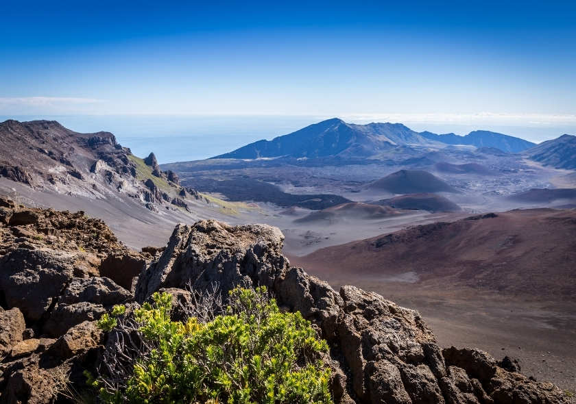 Vulkanlandschaft mit weitem Blick