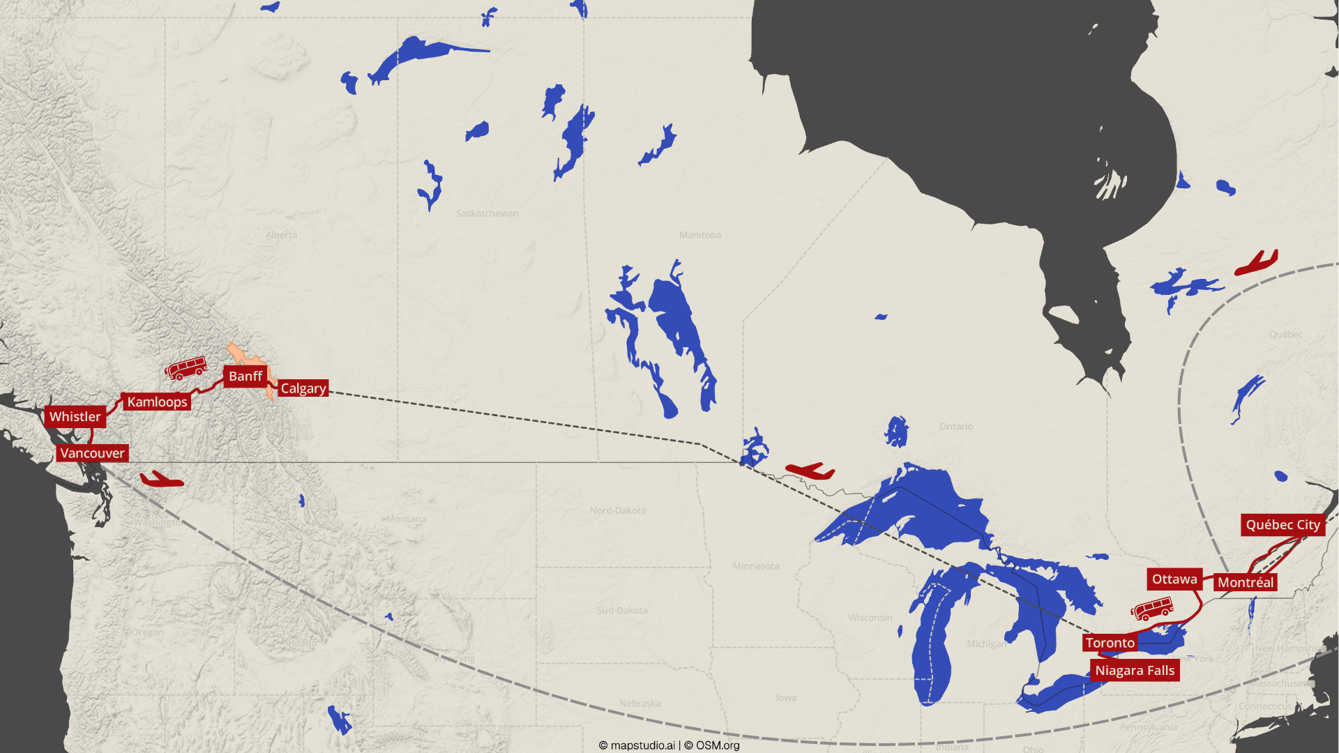 Busrundreise durch Kanada: In 14 Tagen von Québecs Altstädten zur Pazifikküste